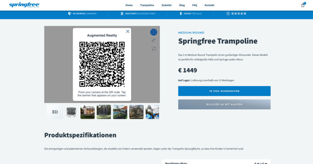 QR-Code zum Betrachten des Springfree-Trampolins mit AR